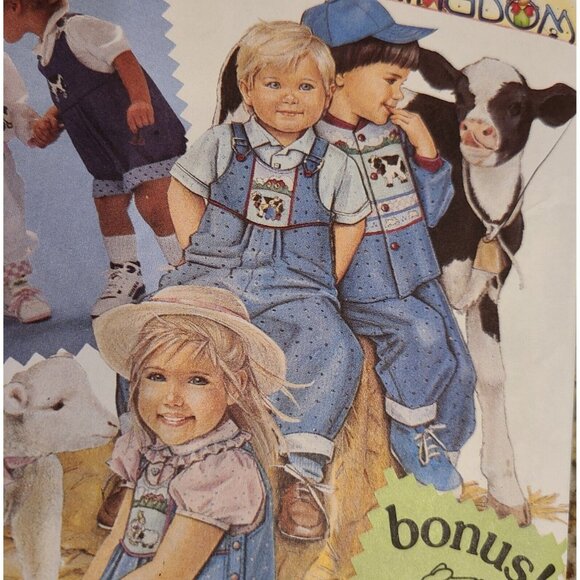 Simplicity 7251 Toddler Overalls Shortalls Jacket Sewing Pattern Size 1-4 Uncut - Picture 5 of 10